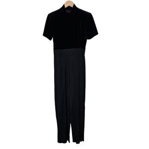 Vintage 90s John Roberts Velvet Jumper Womens Size 6 Black Mock Neck Whimsygoth